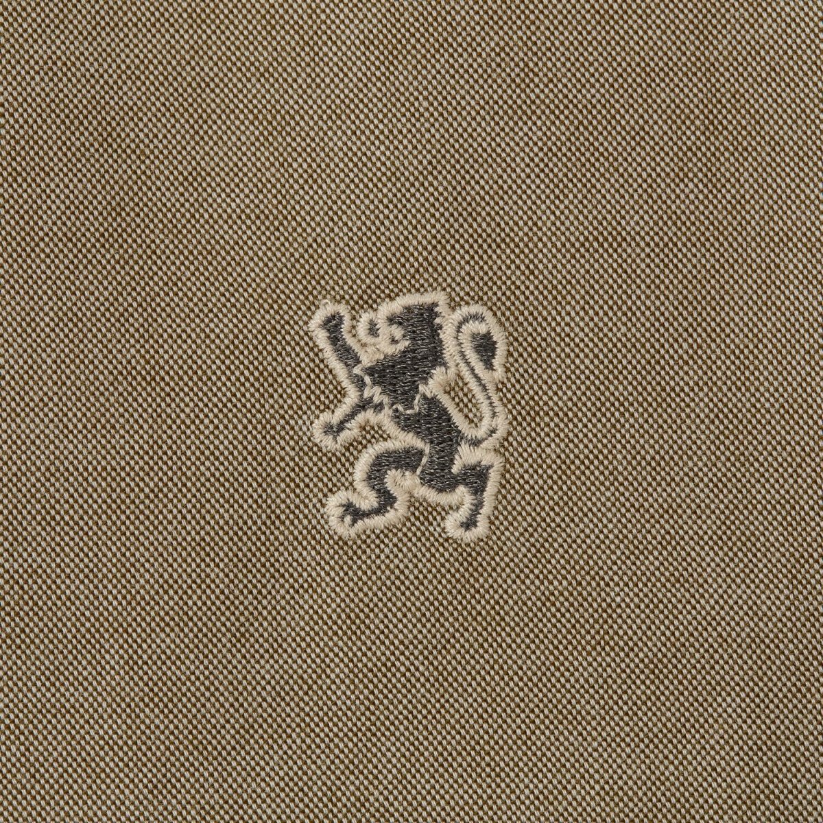Men's Cotton Oxford Shirt - Small Lion Embroidery, Slim Fit, Full Button - Giordano