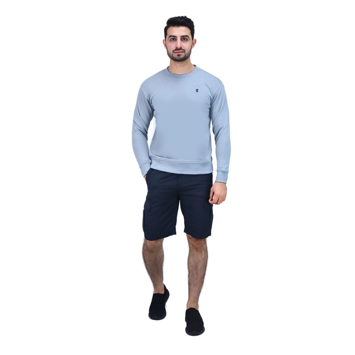 Men's Cotton Polyester French Terry Crew Neck Sweatshirt - Giordano