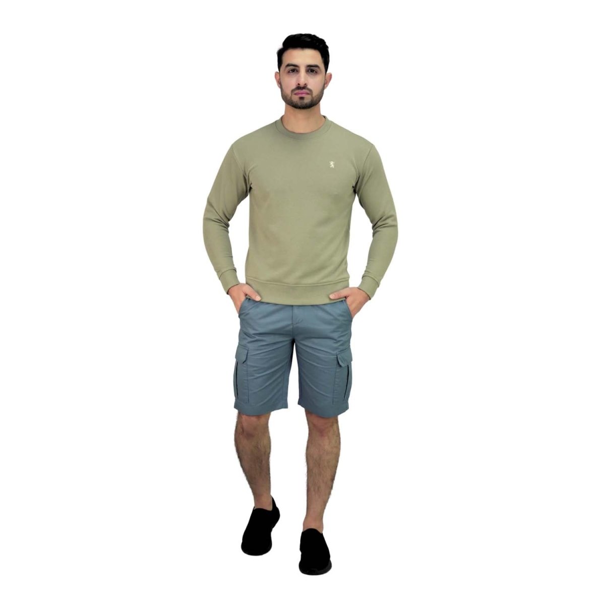 Men's Cotton Polyester French Terry Crew Neck Sweatshirt - Giordano