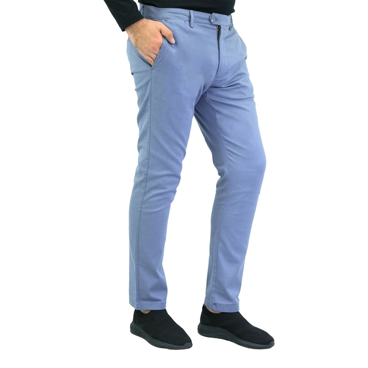 Men's Cotton Spandex Twill Low Rise Slim Fit Khakis - Giordano