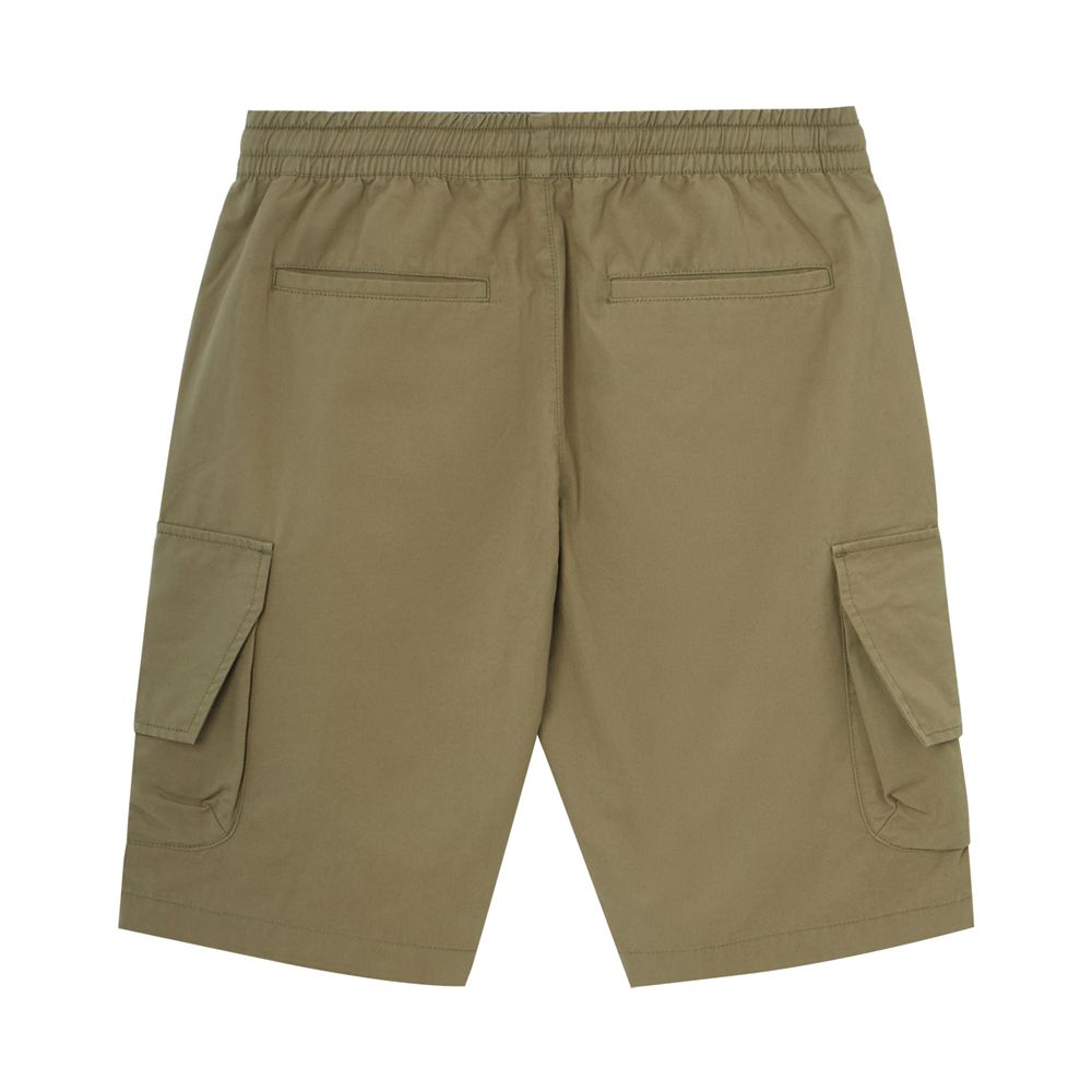 Men's Cotton Twill Cargo Shorts: Relaxed Fit, Elastic Waist Comfort - Giordano