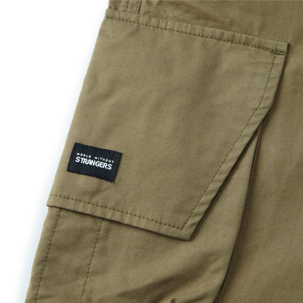 Men's Cotton Twill Cargo Shorts: Relaxed Fit, Elastic Waist Comfort - Giordano