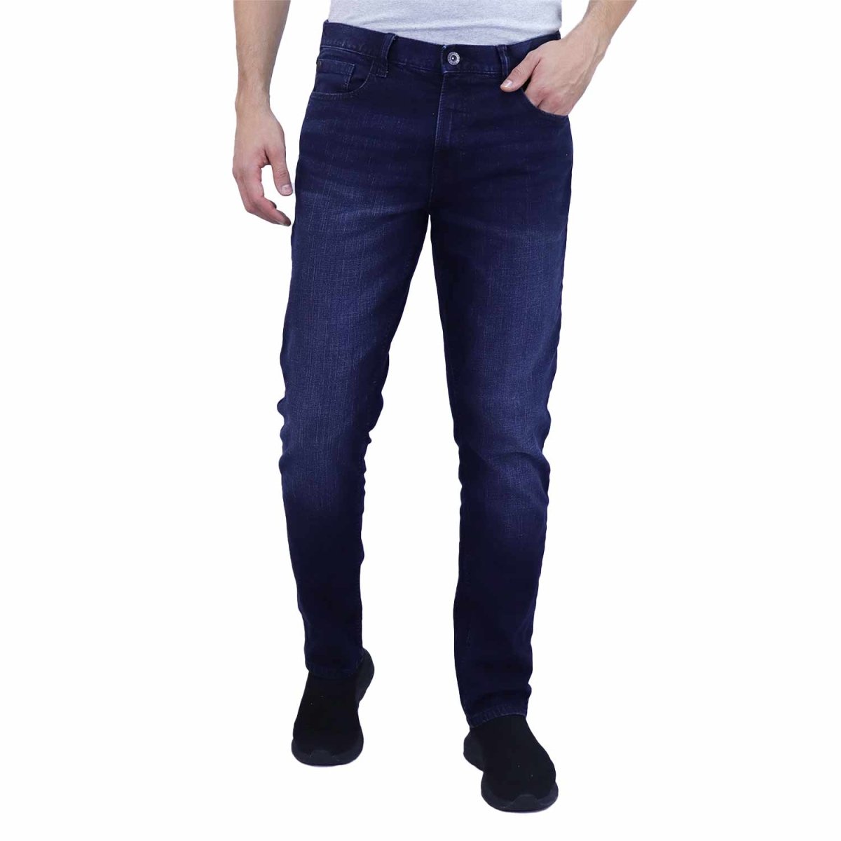 Men's Denim Low Rise Skinny Tapered Fit Jeans Blue Giordano UAE