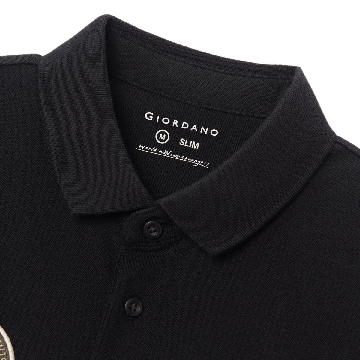 Men's Embroidered Bold Polo - Slim Fit, Cotton Lycra Pique - Giordano
