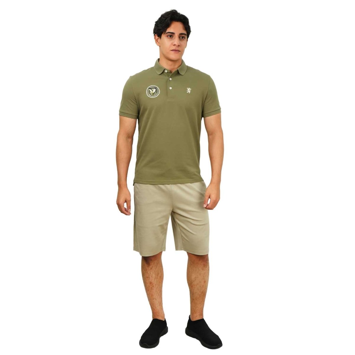 Men's Embroidered Bold Polo - Slim Fit, Cotton Lycra Pique S - Shop Giordano