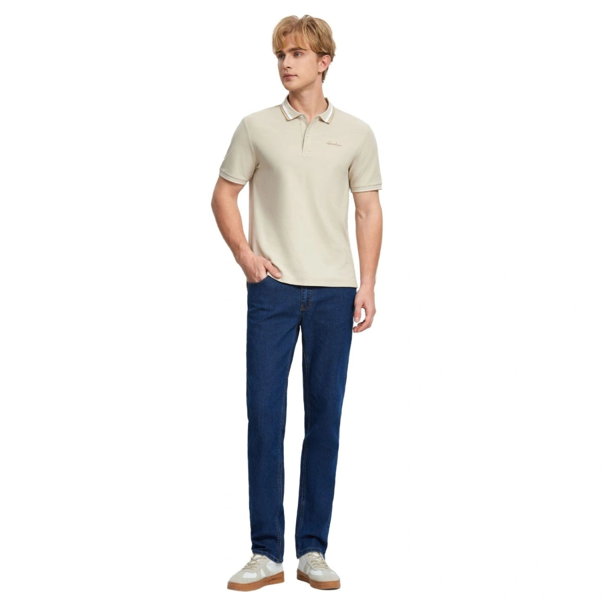 Men's Flat Knit Collar Short Sleeve Cotton Blend Polo - Giordano
