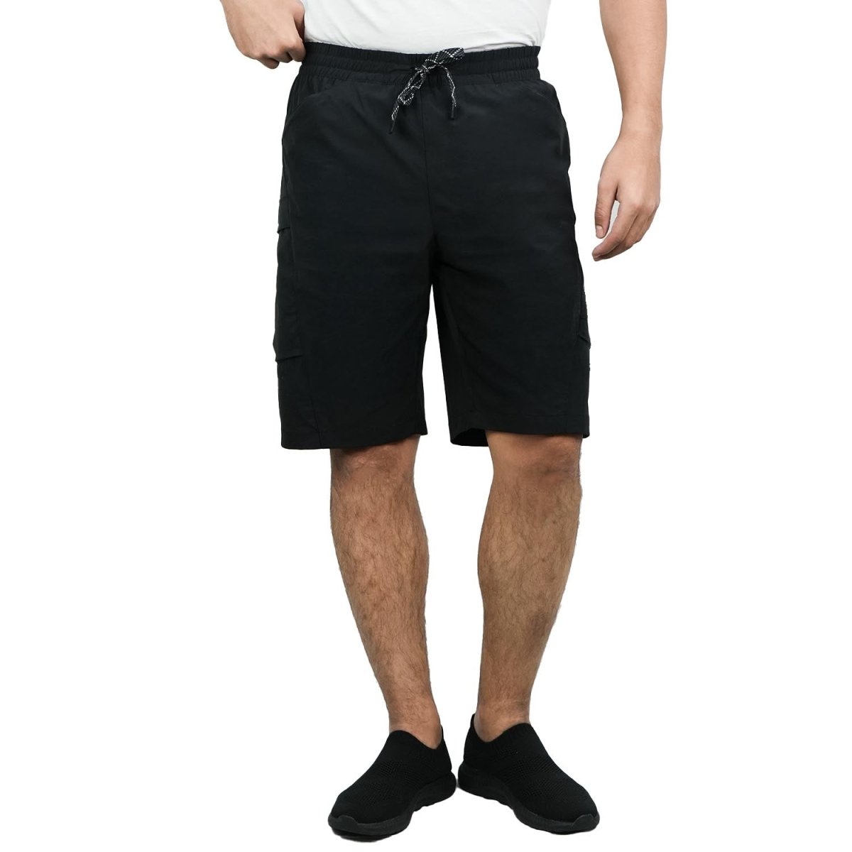 Men’S G - Motion Mid - Rise Relaxed Fit Nylon - Spandex Performance Shorts - Giordano