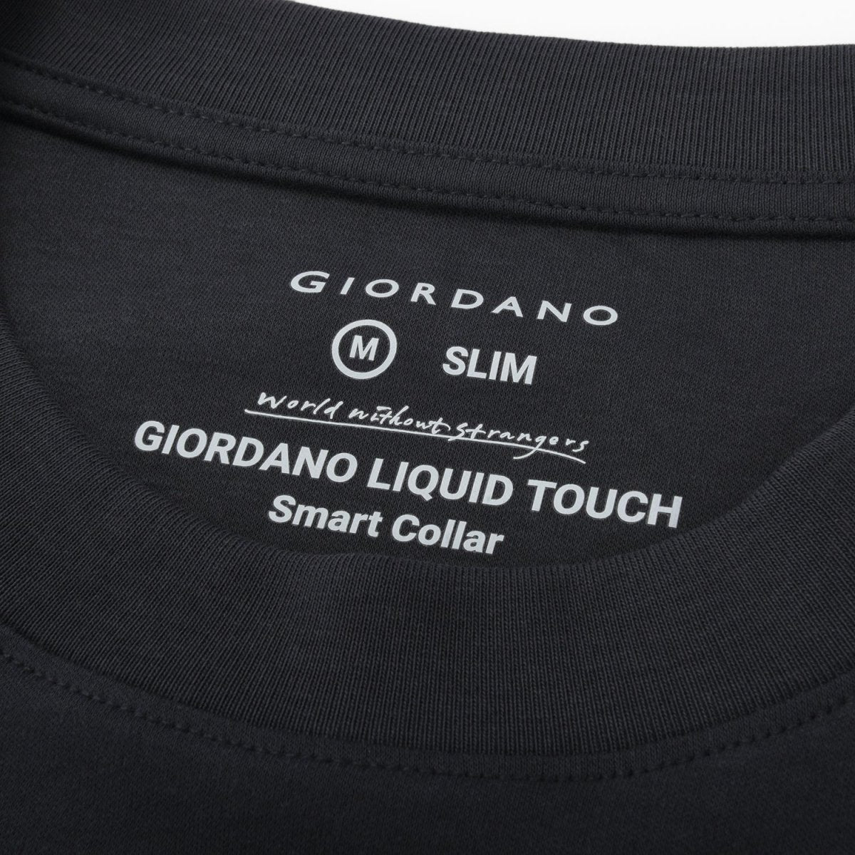Men’S Interlock Crew Neck Long Sleeve Slim Fit Embroidery Liquid Touch Smart Collar Tees - Giordano