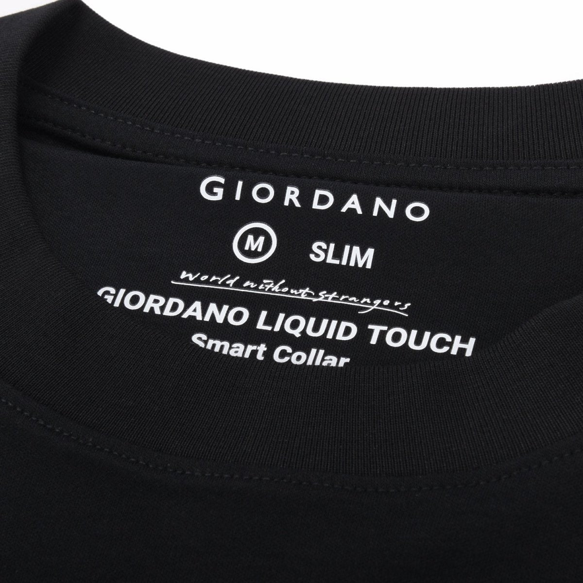 Men’S Interlock Crew Neck Long Sleeve Slim Fit Embroidery Liquid Touch Smart Collar Tees - Giordano
