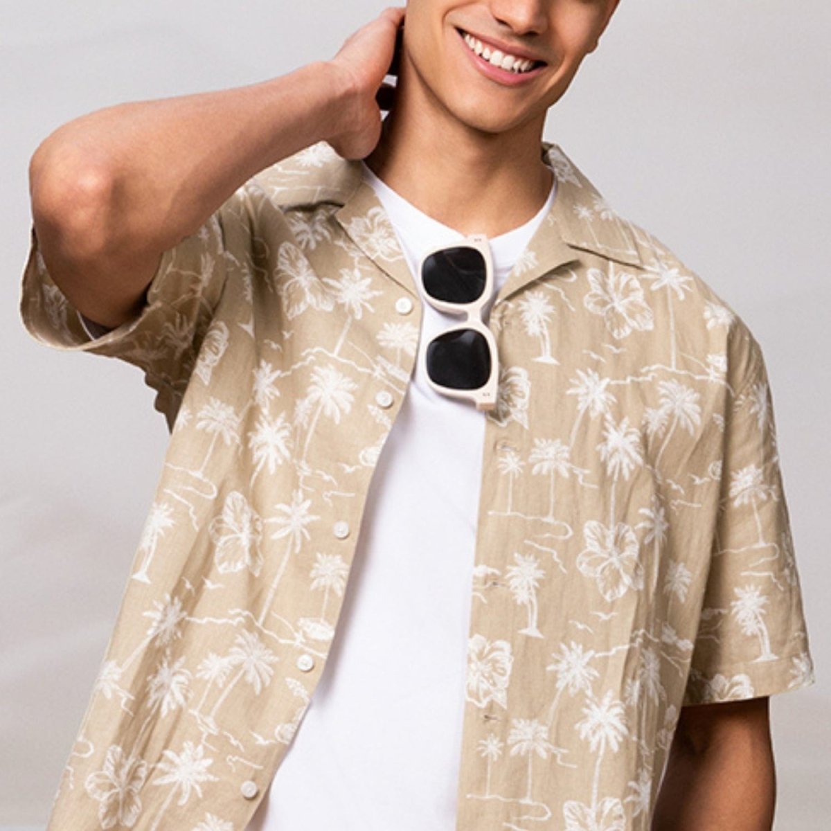 Men's Linen Cotton Poplin Shirt: Relaxed Fit, Breathable & Stylish - Giordano