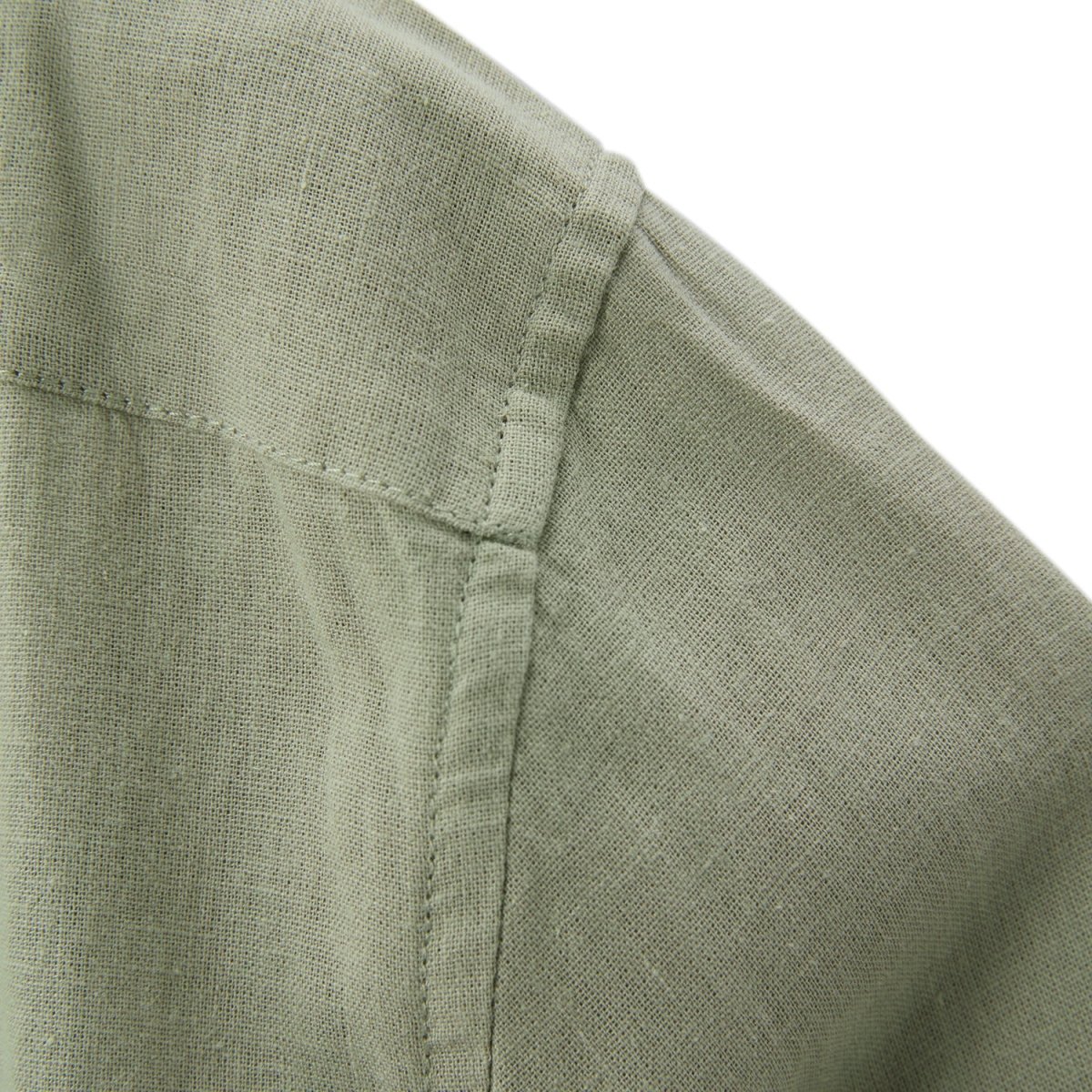 Men's Linen Cotton Poplin Shirt | Slim Fit, Band Collar - Giordano