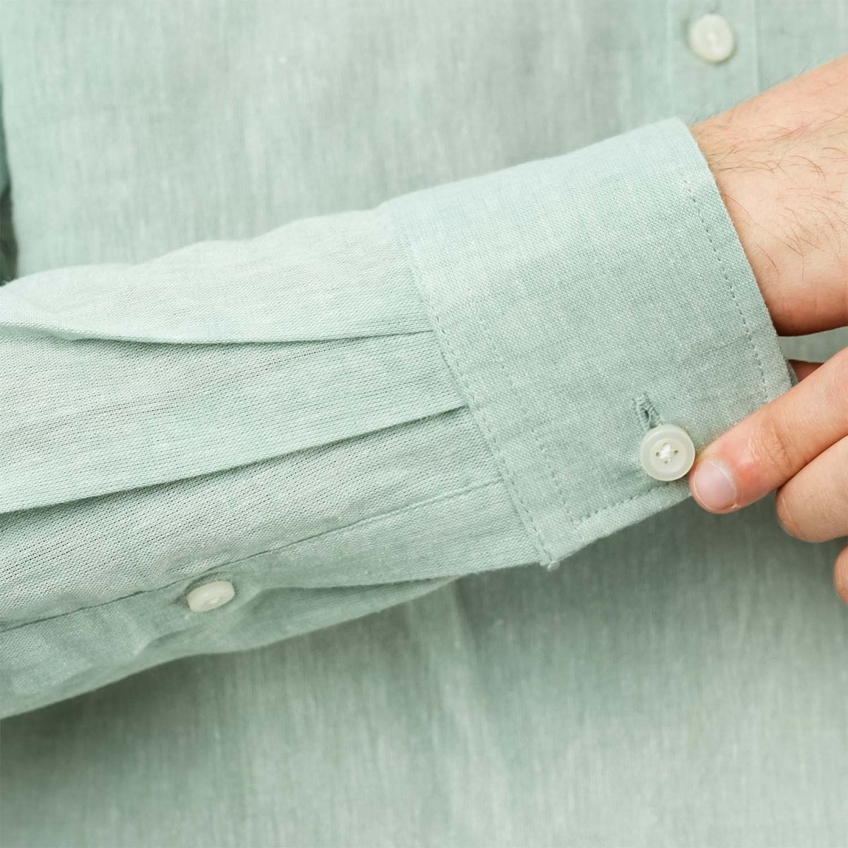 Men's Linen Cotton Poplin Shirt | Slim Fit, Band Collar - Giordano