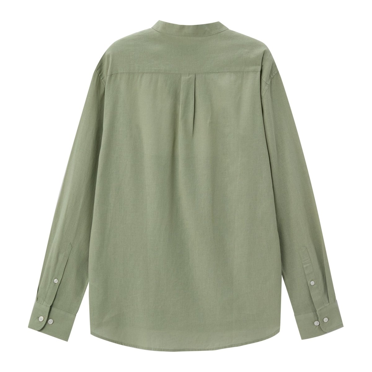 Men's Linen Cotton Poplin Shirt | Slim Fit, Band Collar - Giordano