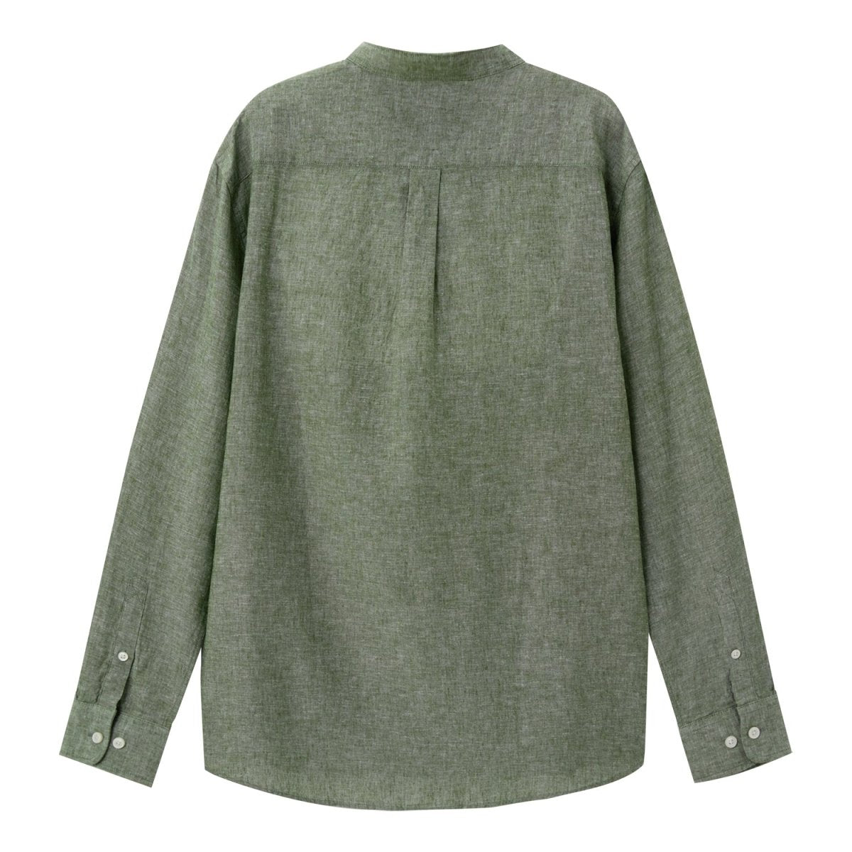 Men's Linen Poplin Blend Stand Collar Shirt - Giordano