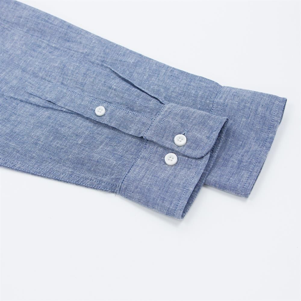 Men's Linen Poplin Blend Stand Collar Shirt - Giordano
