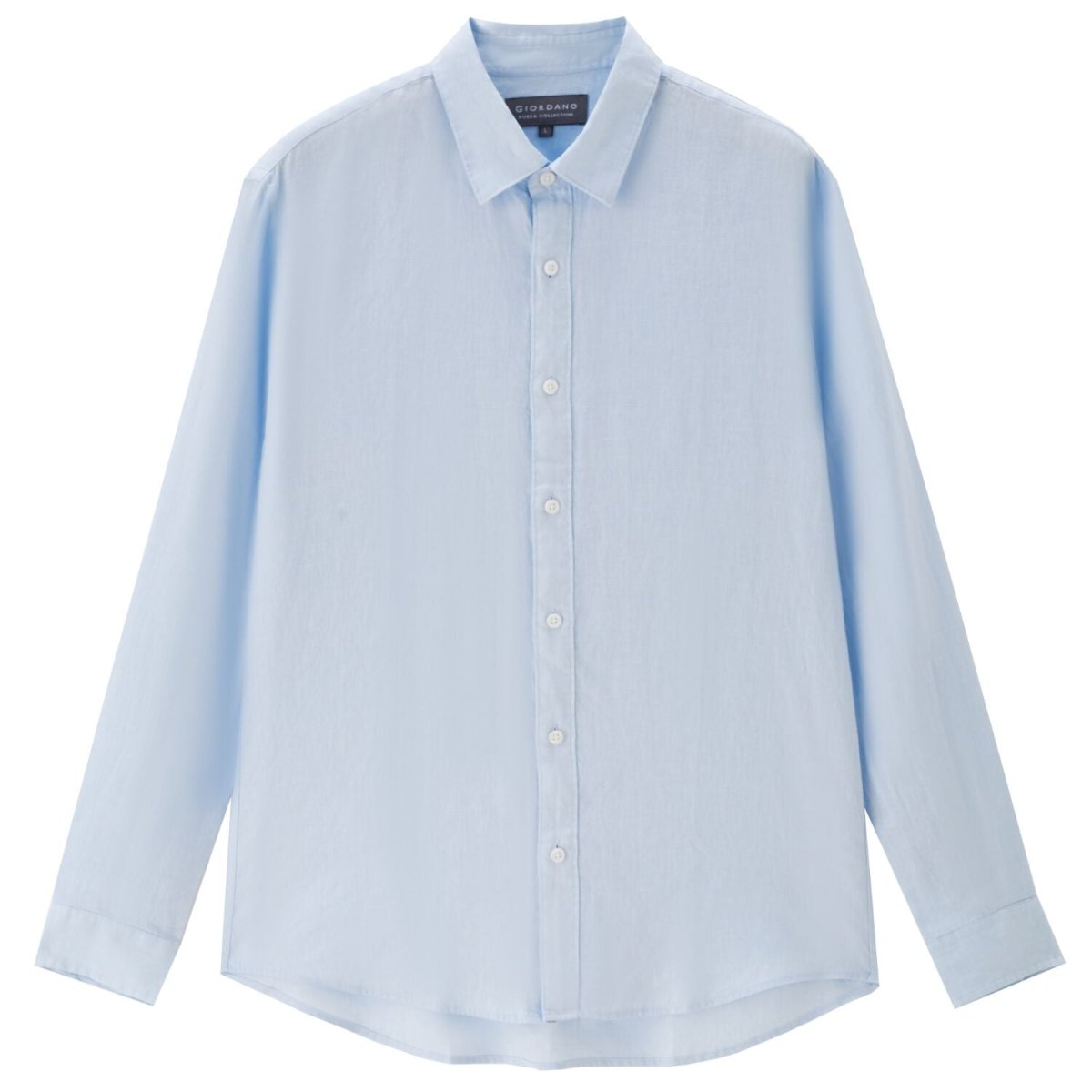 Men’S Linen Poplin Long Sleeve Shirt | Korea Collection - Giordano