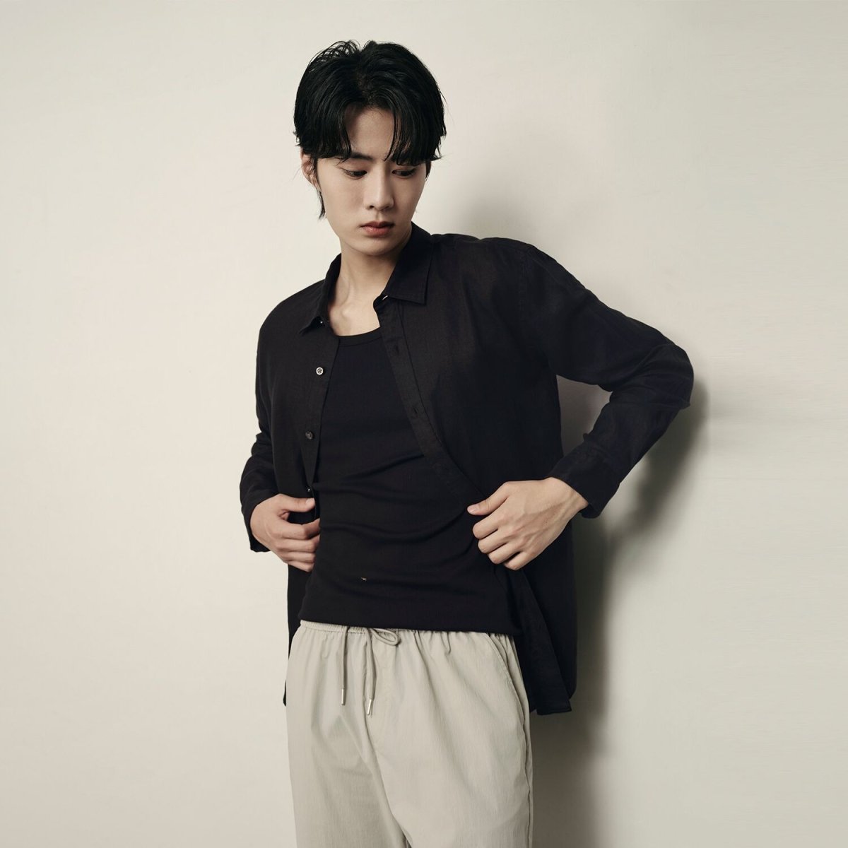 Men’S Linen Poplin Long Sleeve Shirt | Korea Collection - Giordano