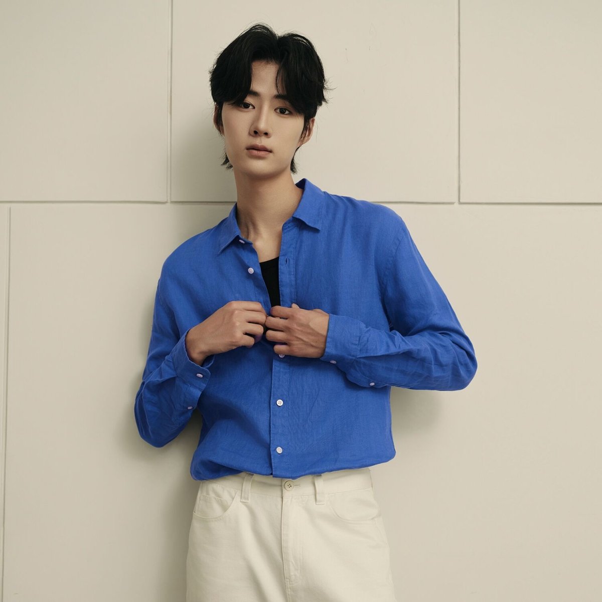 Men’S Linen Poplin Long Sleeve Shirt | Korea Collection - Giordano