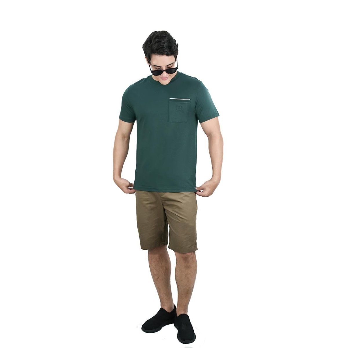 Men’S Liquid Touch Slim Fit Cotton Crew Neck Tee With Chest Pocket - Giordano