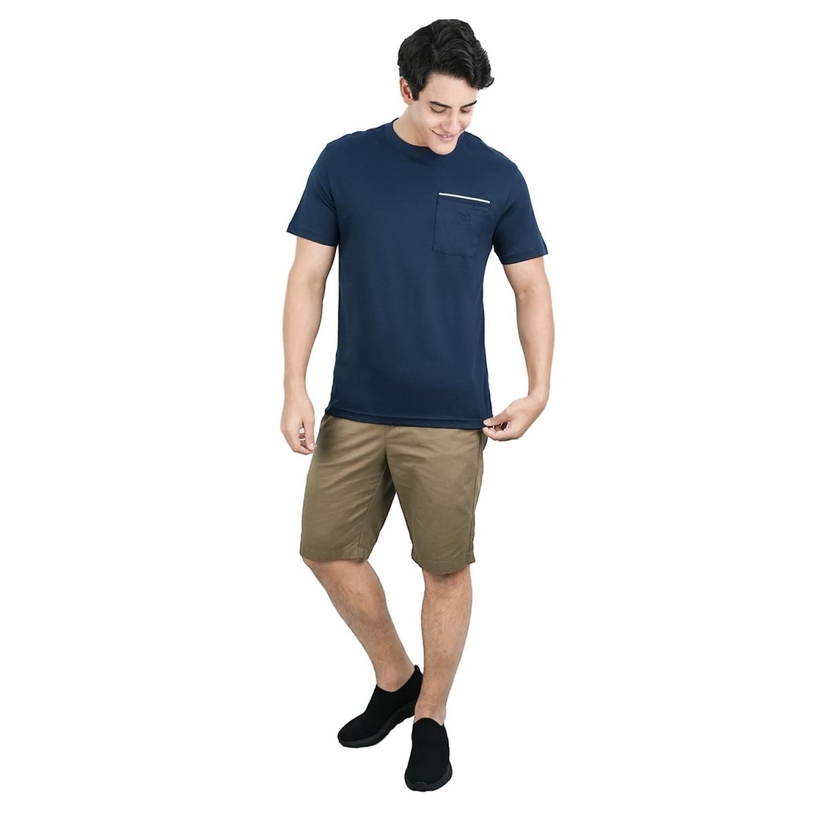 Men’S Liquid Touch Slim Fit Cotton Crew Neck Tee With Chest Pocket - Giordano