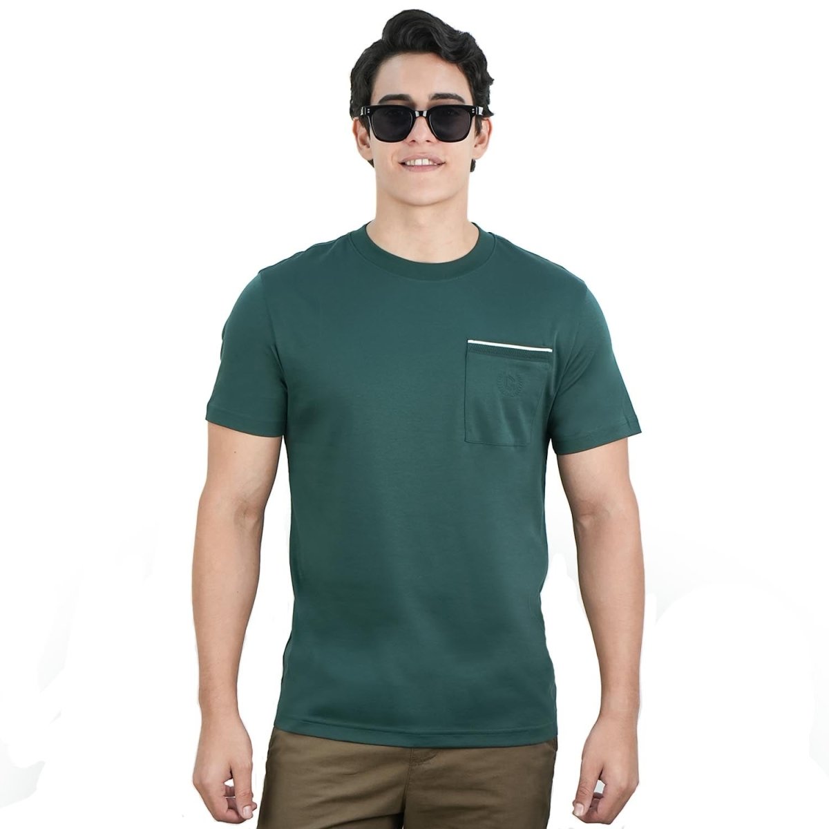 Men’S Liquid Touch Slim Fit Cotton Crew Neck Tee With Chest Pocket - Giordano