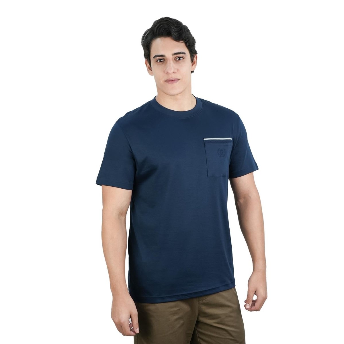 Men’S Liquid Touch Slim Fit Cotton Crew Neck Tee With Chest Pocket - Giordano