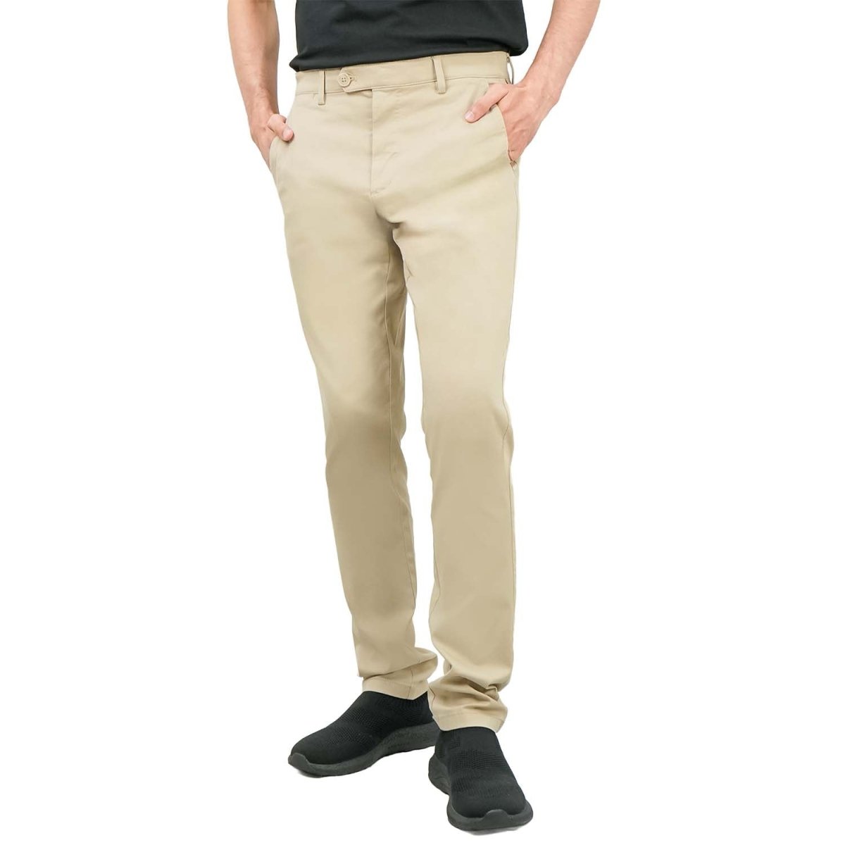 Men's Low Rise Slim Fit Cotton Twill Khakis - Giordano