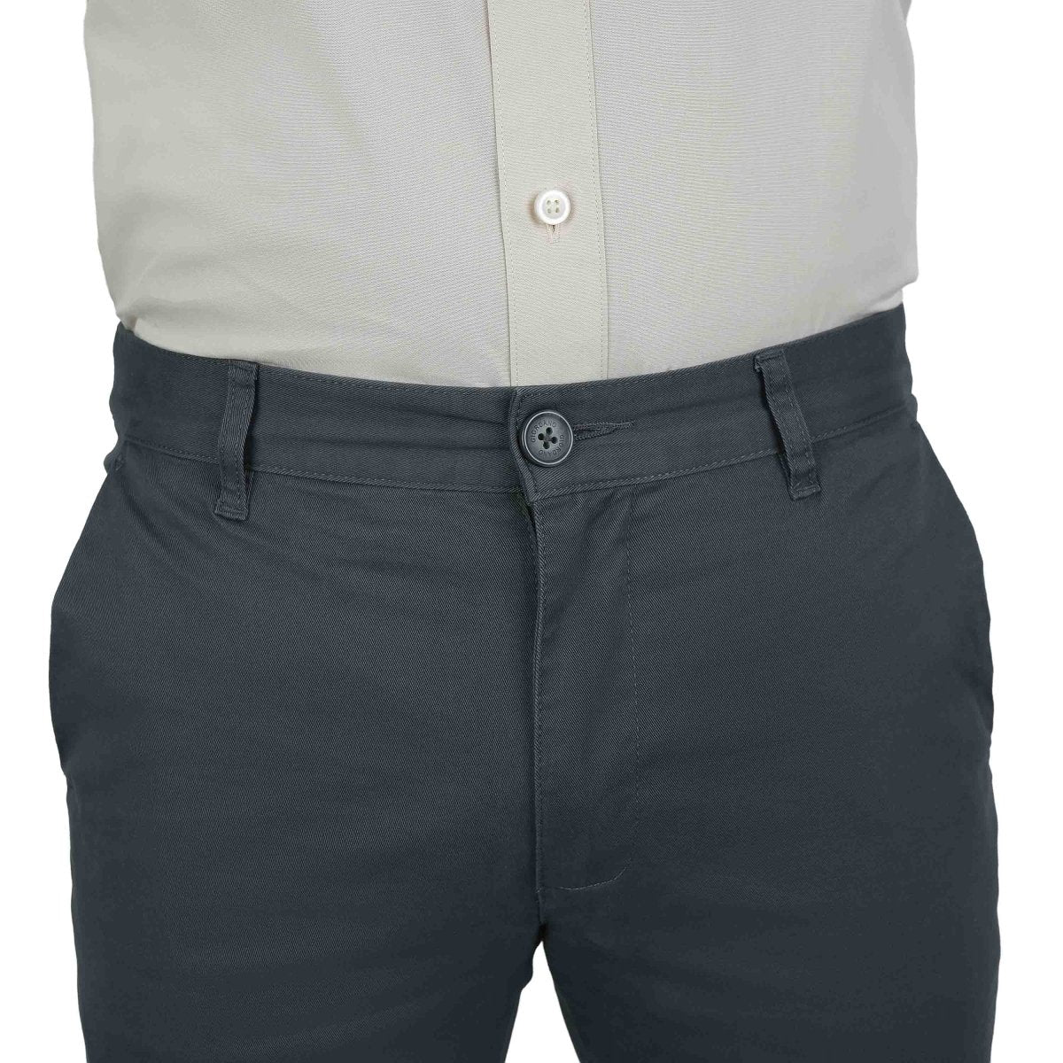 Men’S Low Rise Slim Tapered Cotton Stretch Twill Khakis - Giordano
