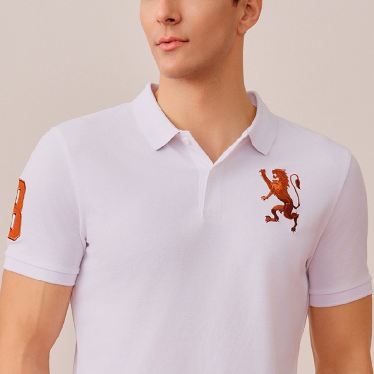 Men's Lycra Pique Embroidery Polo (3D Lion) - Giordano