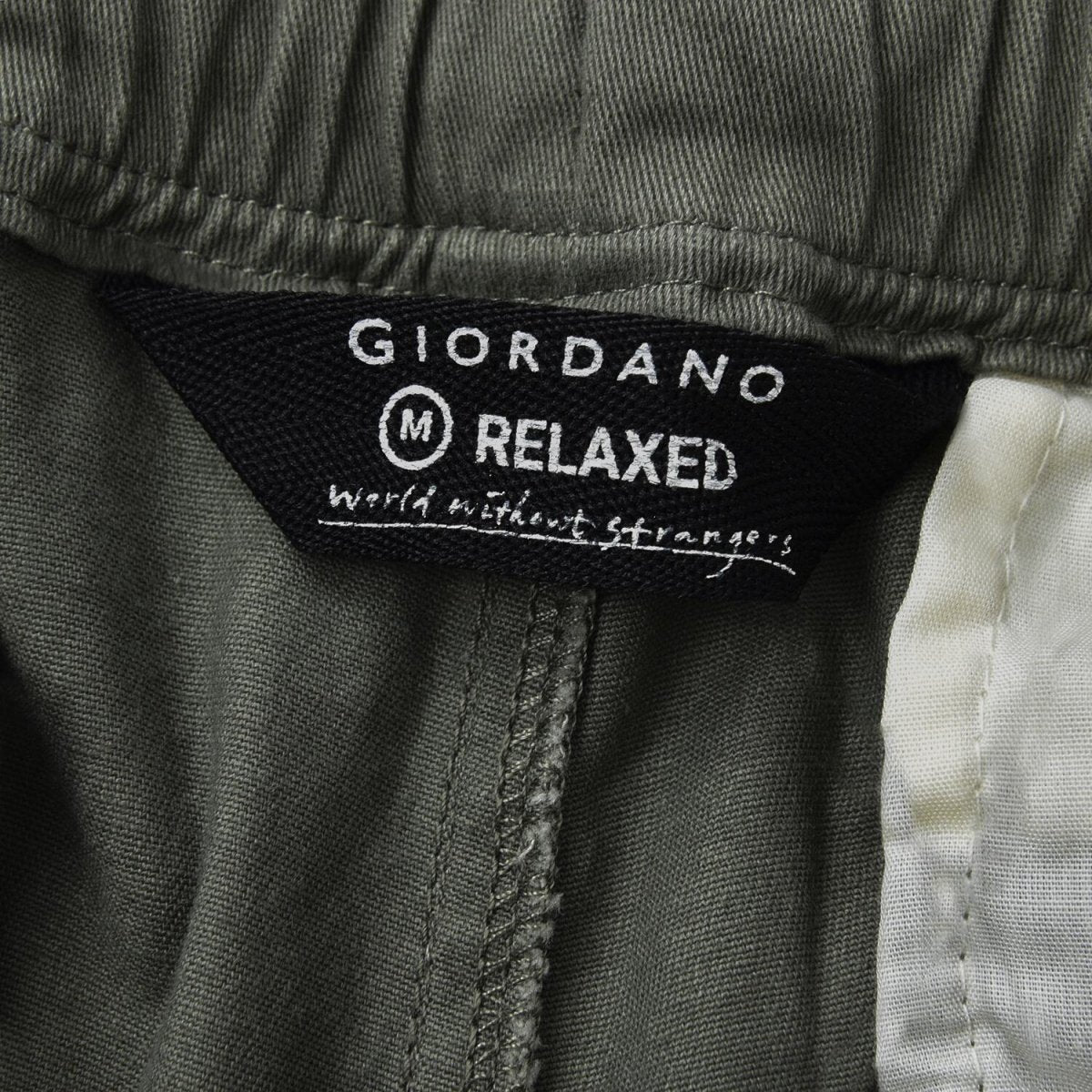 Men's Mid - Rise Relaxed Fit Cotton Stretch Twill Khakis - Giordano