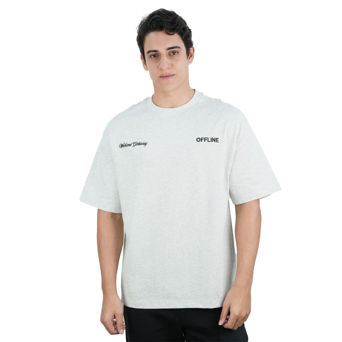 Men's Oversized Cotton Crew Neck Print Tee | Wander City Collection - Giordano