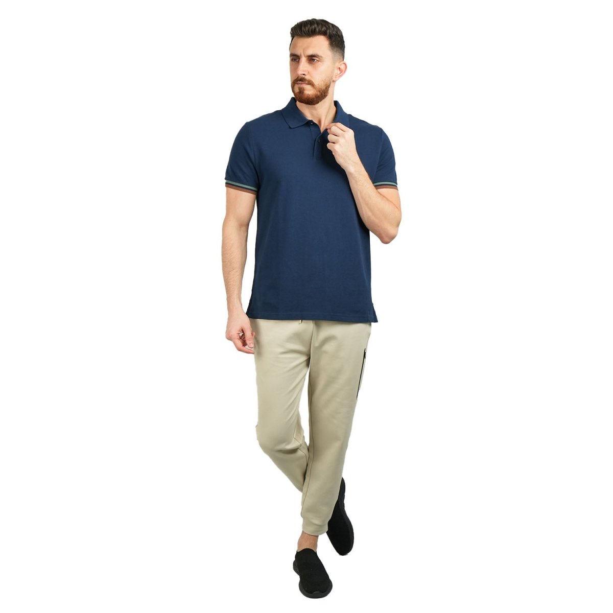 Men's Performance Slim Fit Lion Embroidery Solid Polo - Giordano