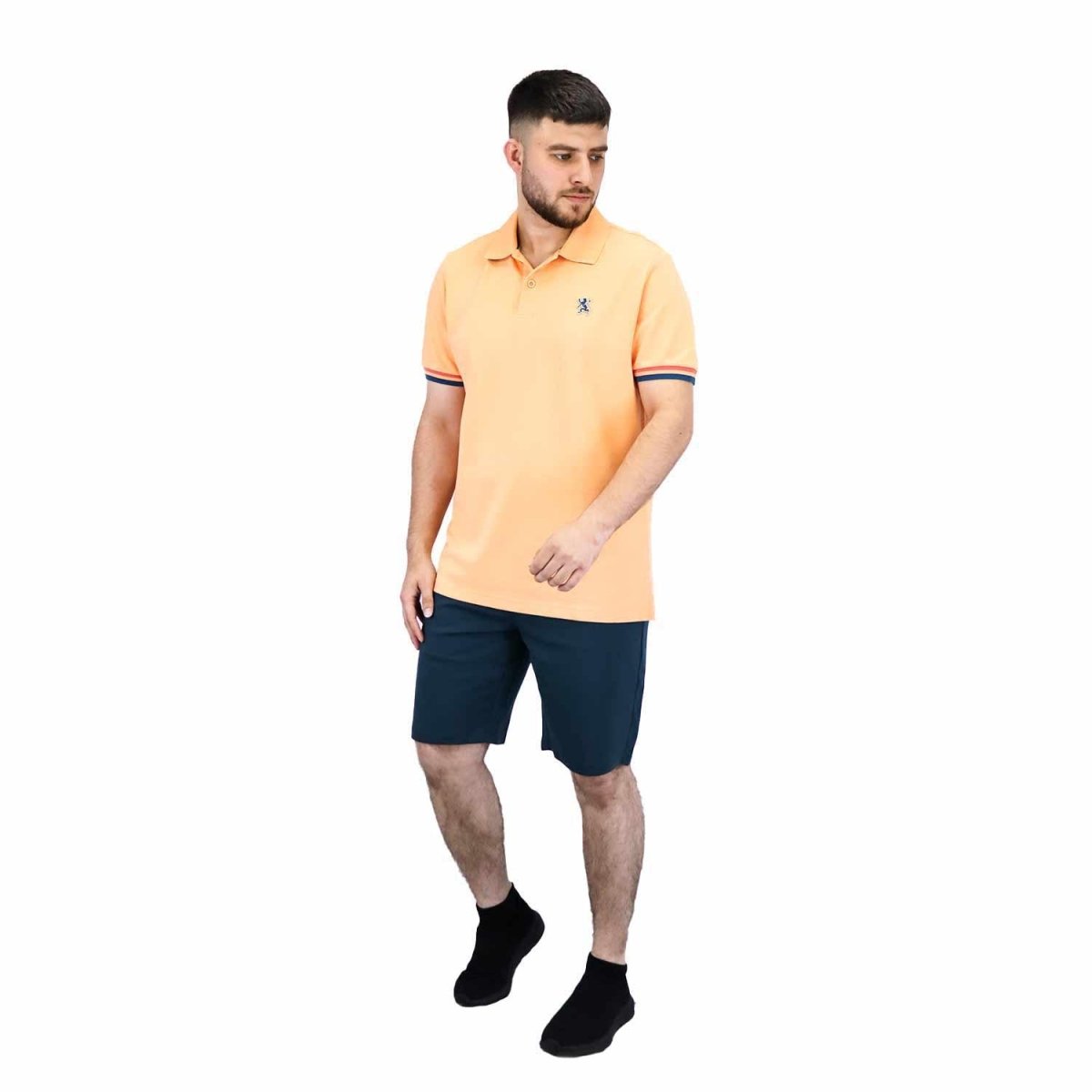 Men's Performance Slim Fit Lion Embroidery Solid Polo - Giordano