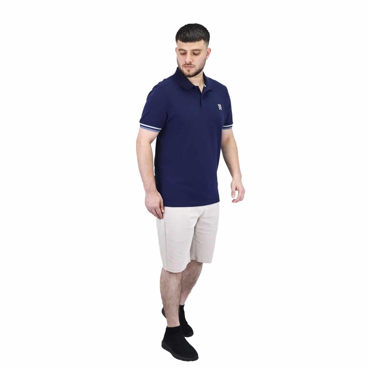 Men's Performance Slim Fit Lion Embroidery Solid Polo - Giordano