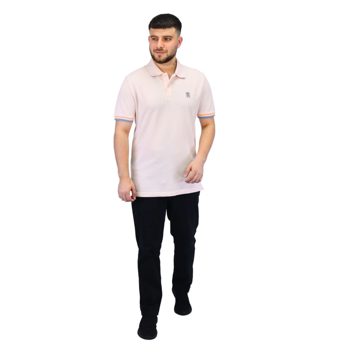 Men's Performance Slim Fit Lion Embroidery Solid Polo - Giordano