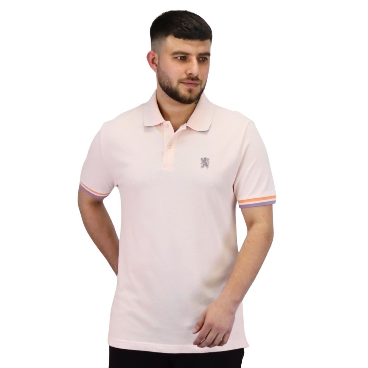Men's Performance Slim Fit Lion Embroidery Solid Polo - Giordano
