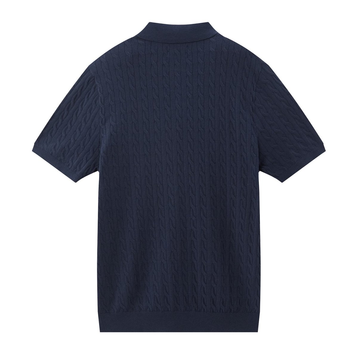 Men’S Regular Fit Cable Knit Polo Sweater - Giordano