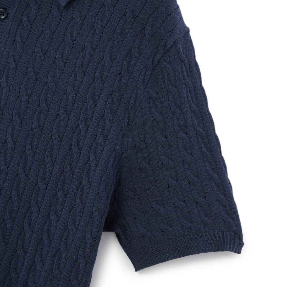 Men’S Regular Fit Cable Knit Polo Sweater - Giordano