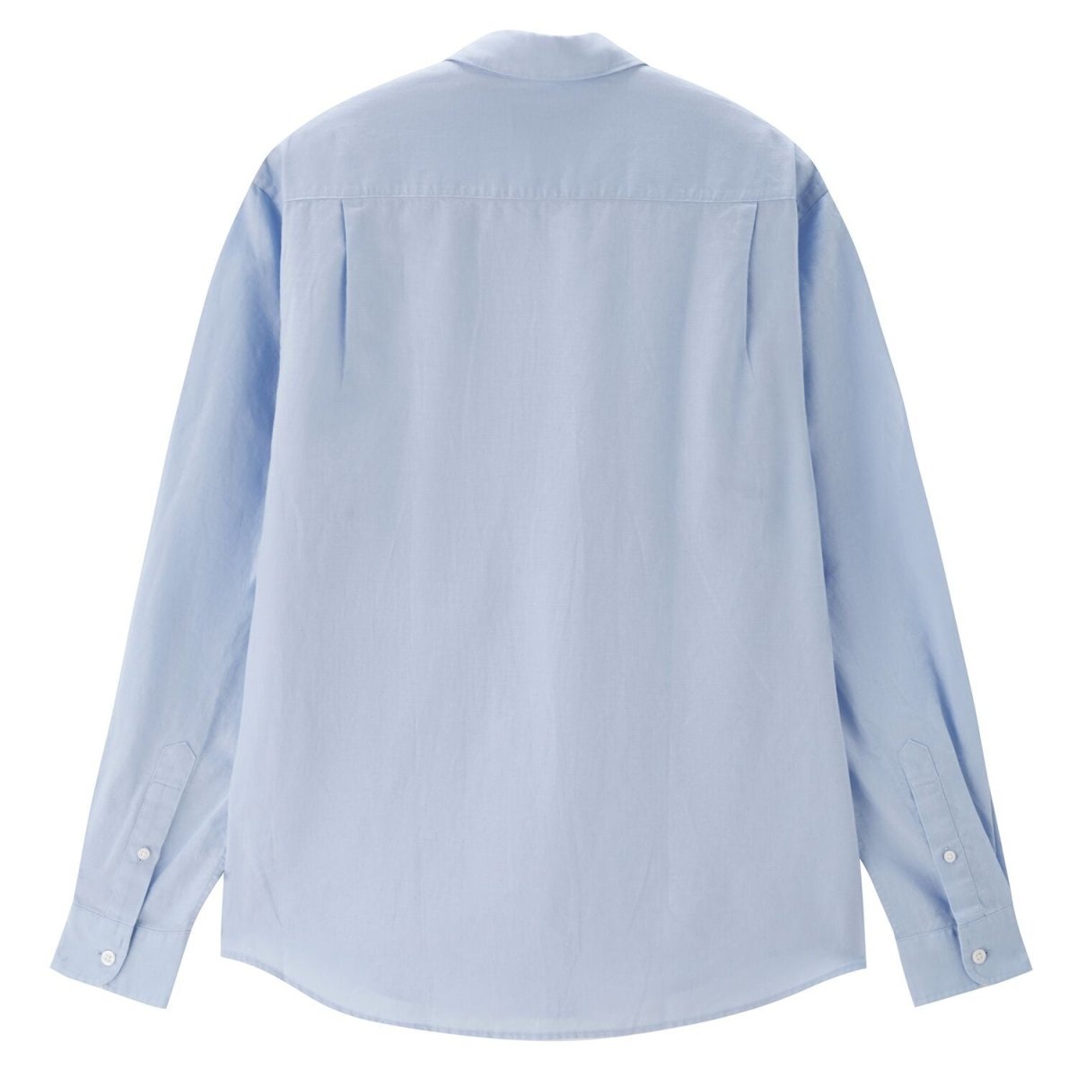 Men’S Regular Fit Linen - Cotton Poplin Long Sleeve Shirt | Korea Collection - Giordano