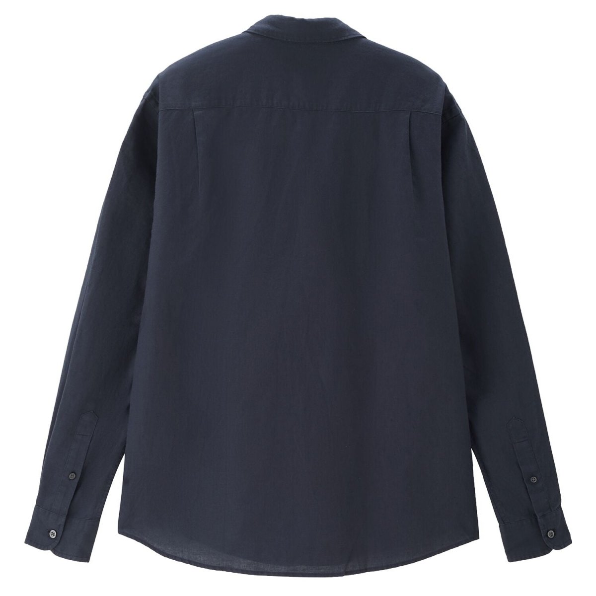 Men’S Regular Fit Linen - Cotton Poplin Long Sleeve Shirt | Korea Collection - Giordano