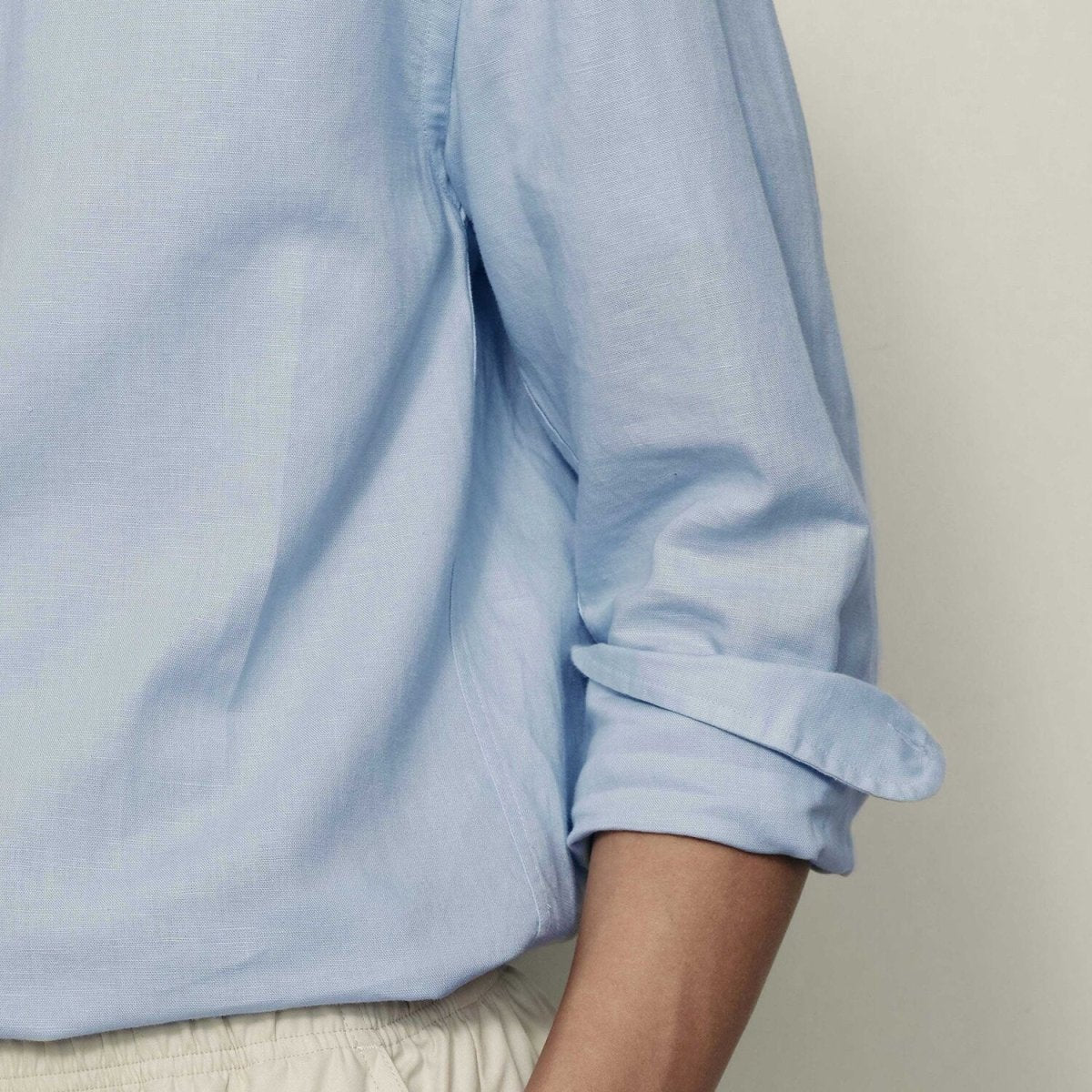 Men’S Regular Fit Linen - Cotton Poplin Long Sleeve Shirt | Korea Collection - Giordano