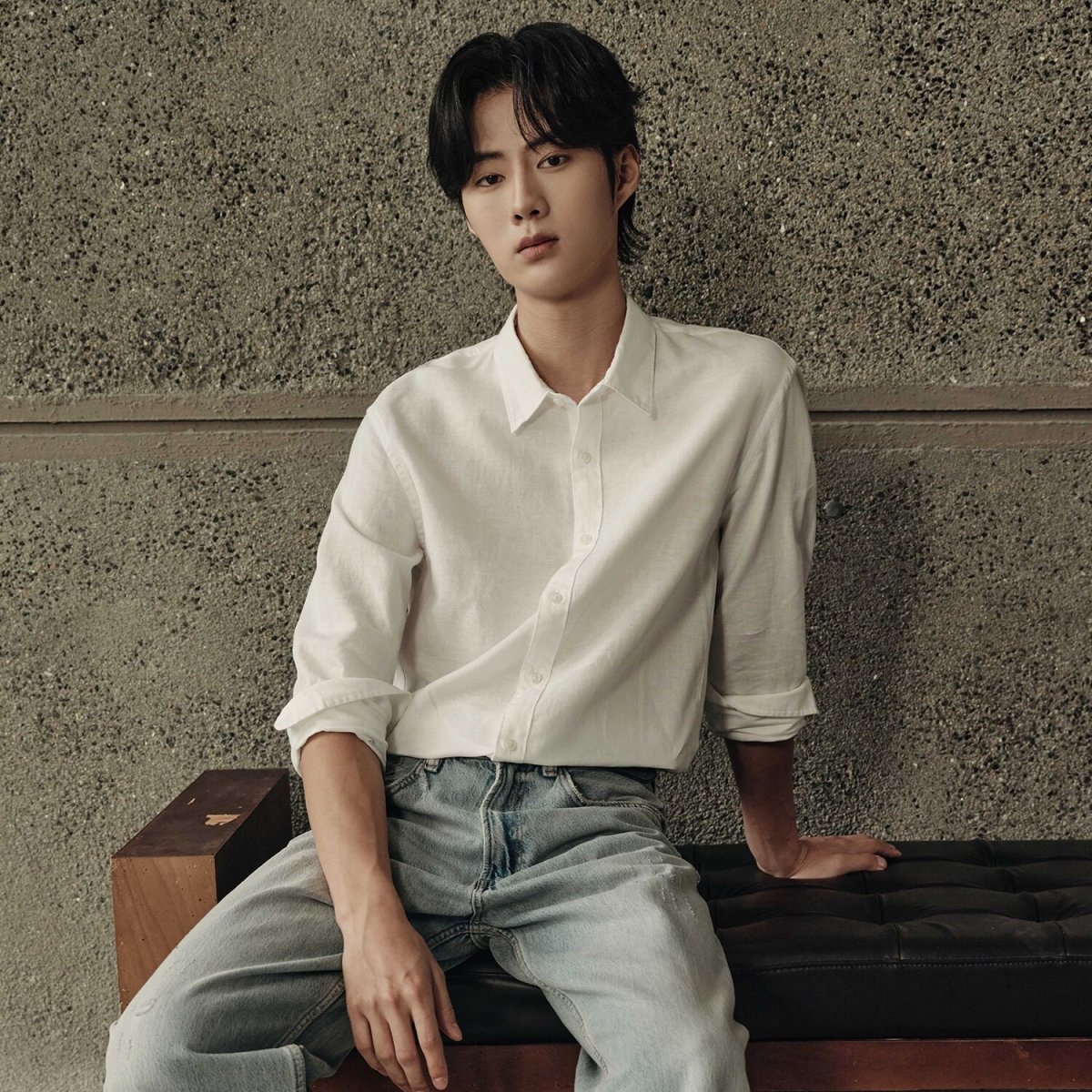 Men’S Regular Fit Linen - Cotton Poplin Long Sleeve Shirt | Korea Collection - Giordano
