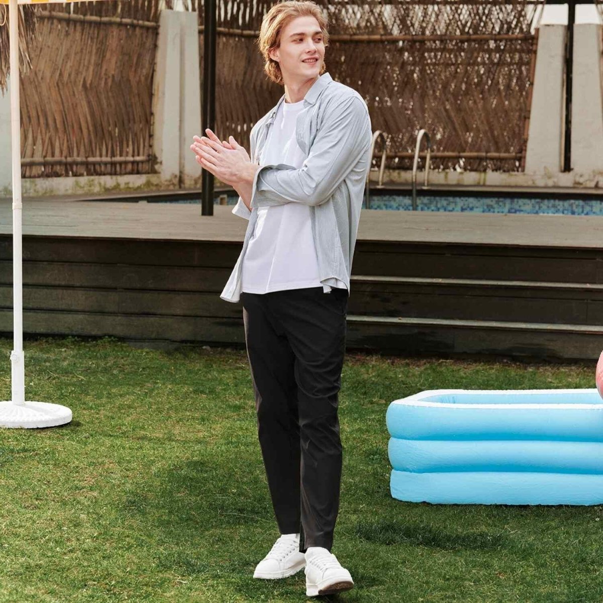 Men's Regular Tapered Khaki Pants 30 - Shop Giordano