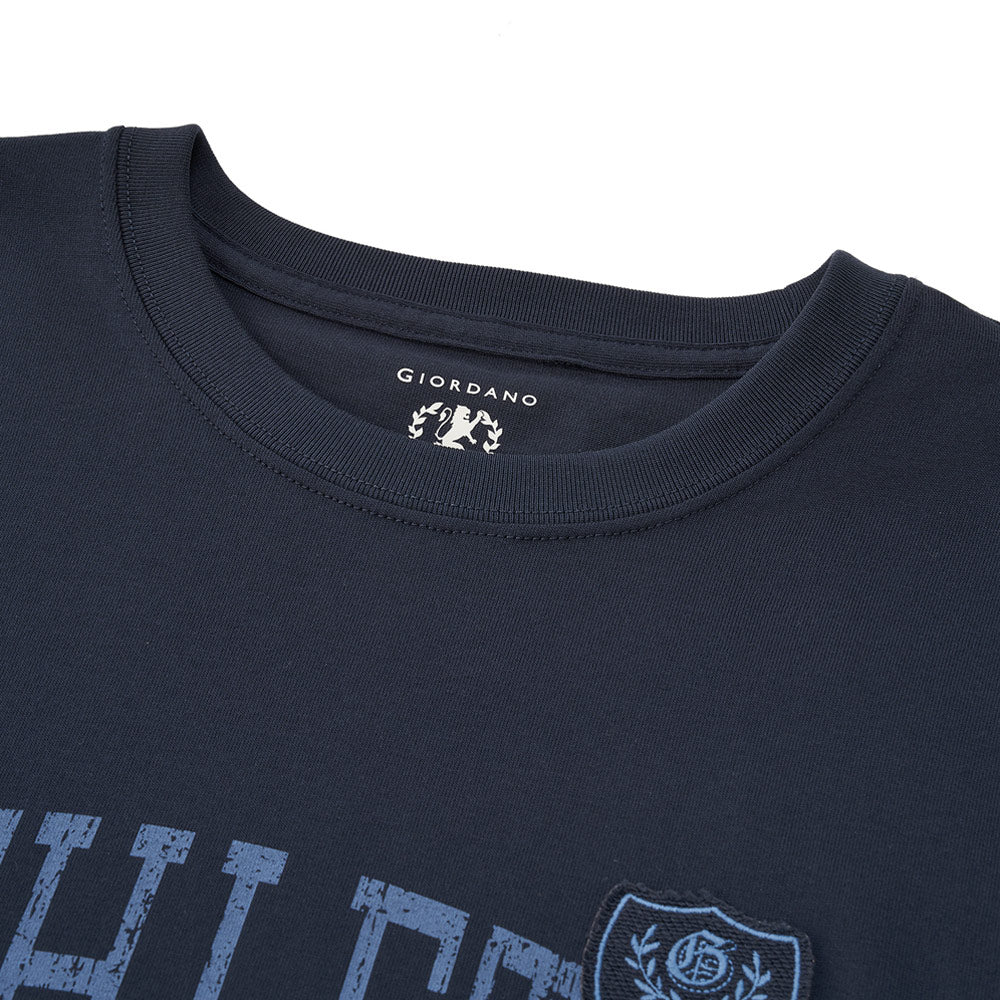 Men’S Relaxed Fit Cotton Jersey Crew Neck Print Tee S - Shop Giordano