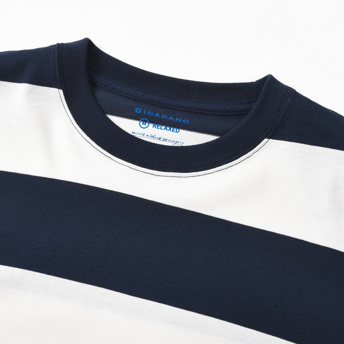 Men's Relaxed Fit Cotton Jersey Crew Neck Stripe Tee - Giordano