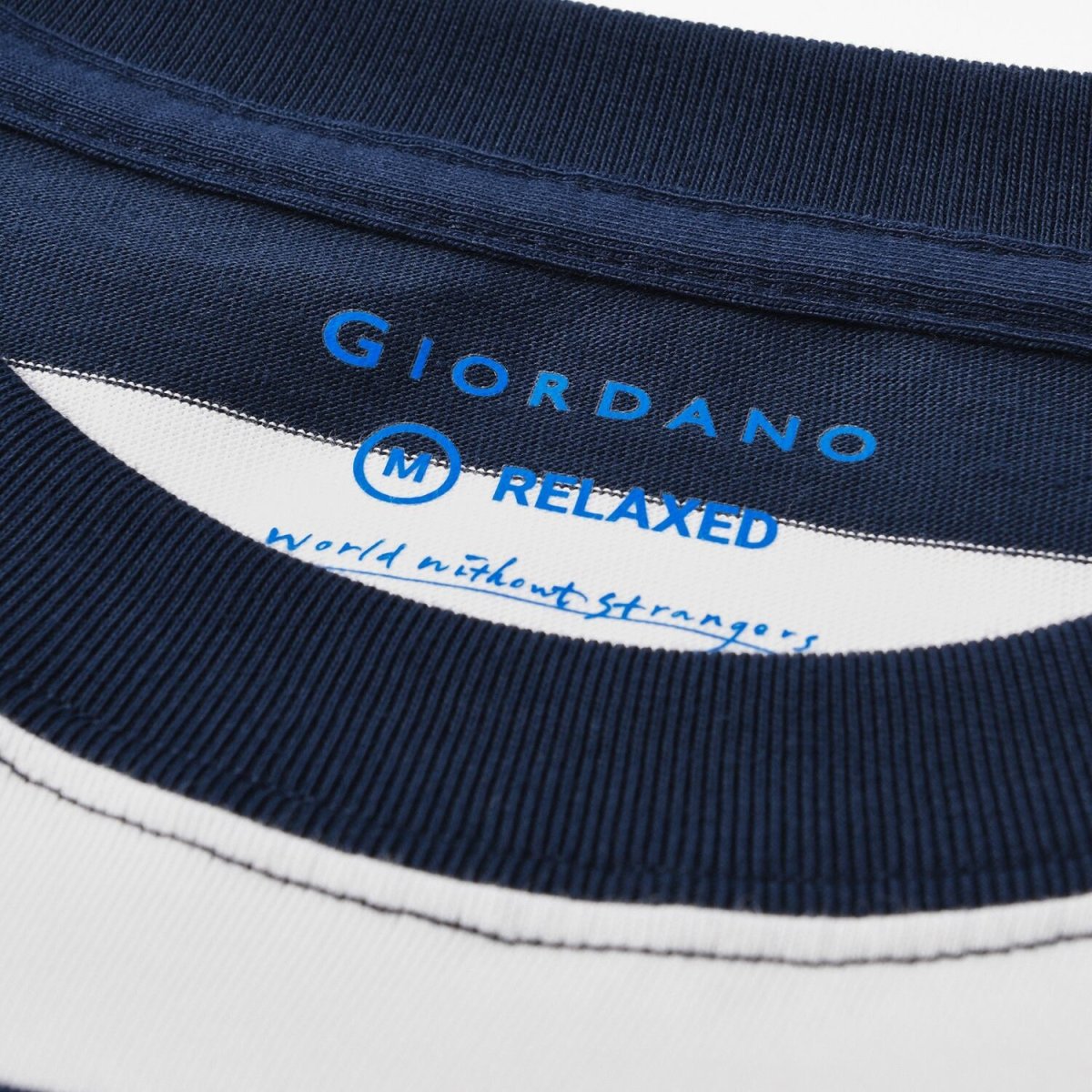 Men's Relaxed Fit Cotton Jersey Crew Neck Stripe Tee - Giordano