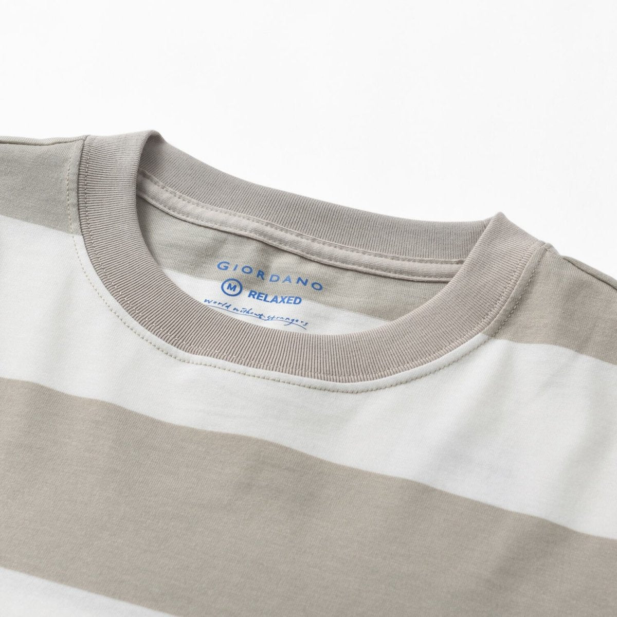 Men's Relaxed Fit Cotton Jersey Crew Neck Stripe Tee - Giordano