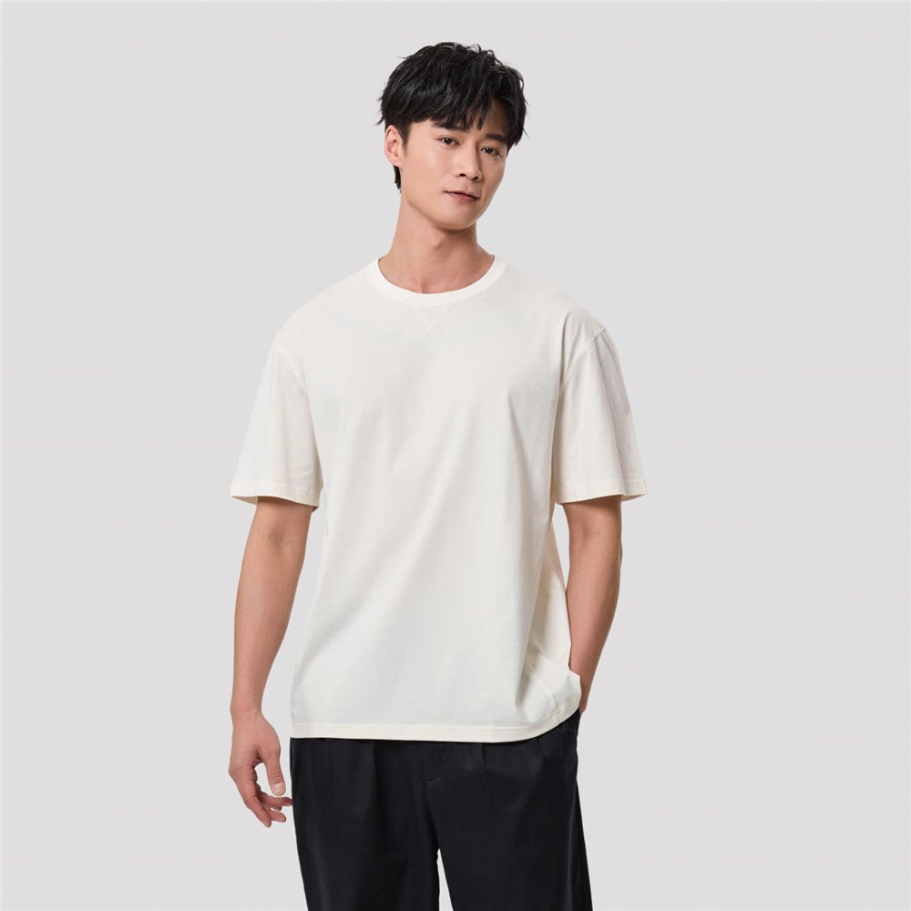 Men’S Relaxed Fit Cotton Jersey Crew Neck Tee - Giordano