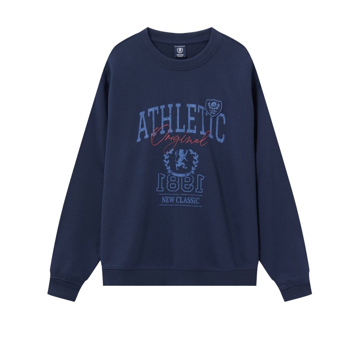 Men's Relaxed Fit Printed French Terry Pullover - Giordano