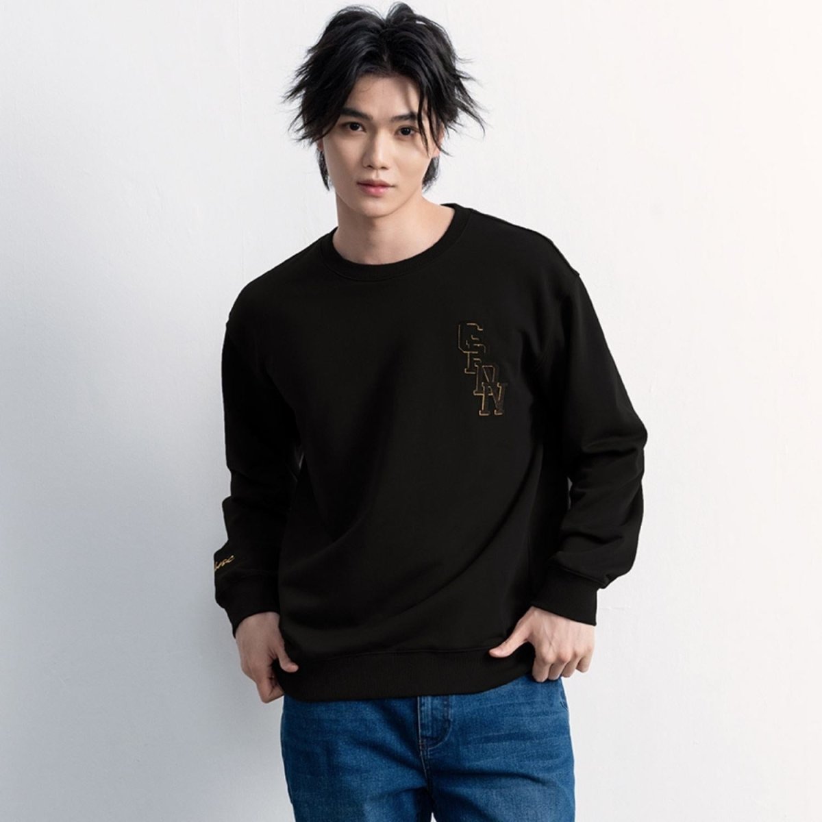 Men's Relaxed Fit Printed French Terry Pullover - Giordano